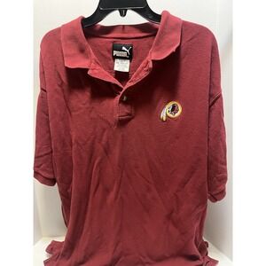 Vintage NFL Washington Redskins Polo Shirt size 2XL XXL Maroon Puma With Logo